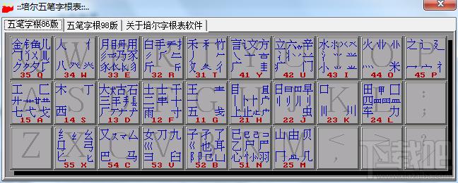 五笔字根表,五笔字根表下载,培尔五笔字根表